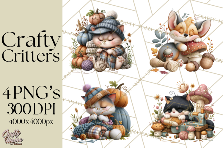 Crafty Fall Animals Clipart | Autumn Crafting Critters