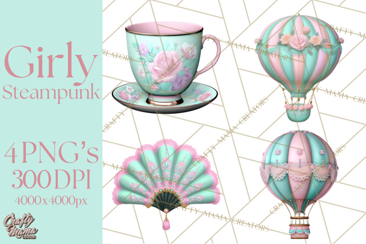 Girly Steampunk Clipart Pink Victorian Clockwork PNG