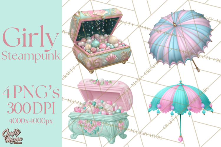 Girly Steampunk Clipart Pink Victorian Clockwork PNG