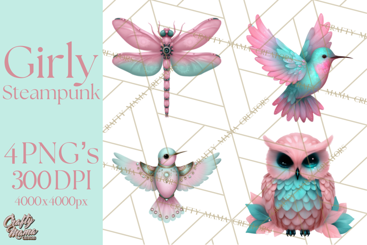 Girly Steampunk Clipart Pink Victorian Clockwork PNG