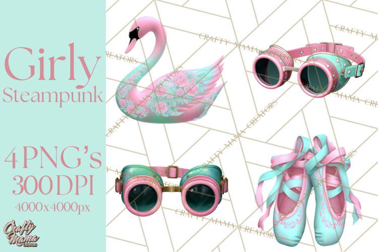 Girly Steampunk Clipart Pink Victorian Clockwork PNG