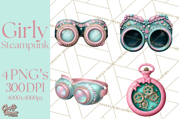 Girly Steampunk Clipart Pink Victorian Clockwork PNG