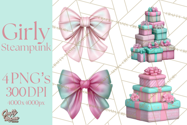 Girly Steampunk Clipart Pink Victorian Clockwork PNG