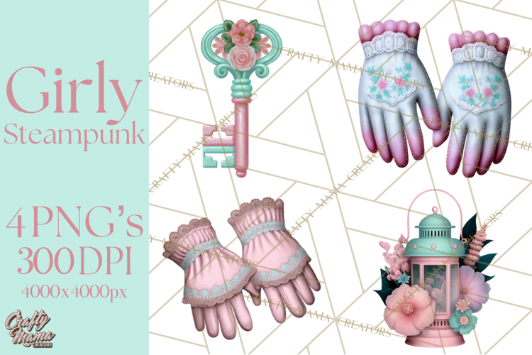 Girly Steampunk Clipart Pink Victorian Clockwork PNG