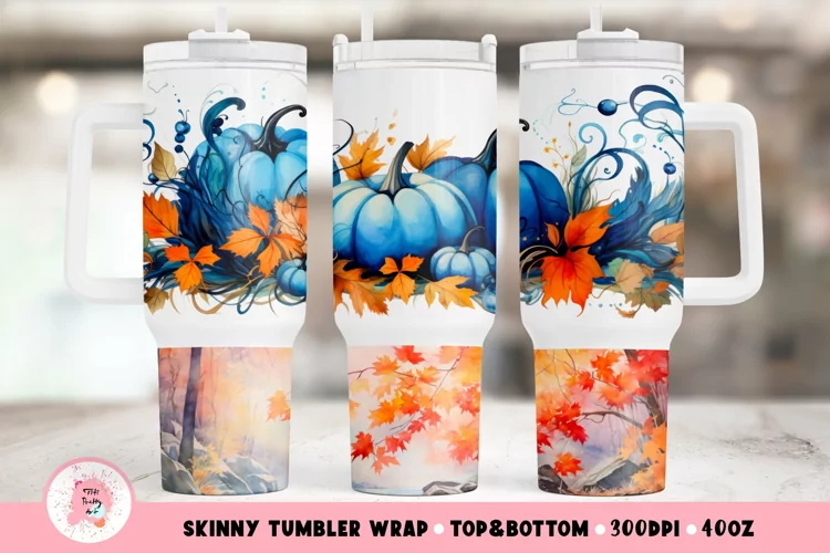Fall Pumpkin Tumbler Wrap | Fall Leaves Tumbler 40oz