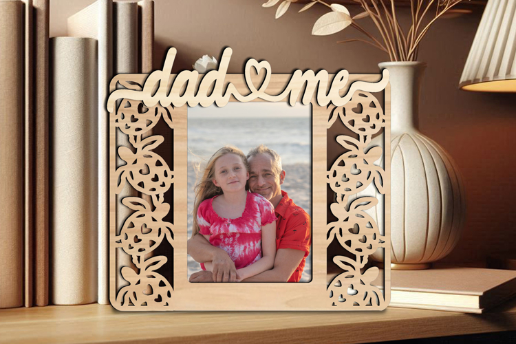 Laser Dad Me SVG Daughter Son Photo Frame Turtle Nautical
