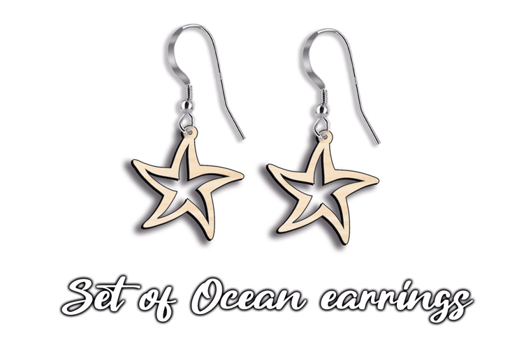 Starfish Gift SVG Earring Seashell Maritime Laser Ocean Set