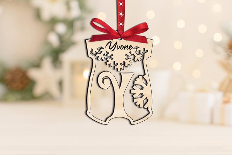 Baby Bodysuit Letter Y Laser SVG Christmas Ornament Newborn