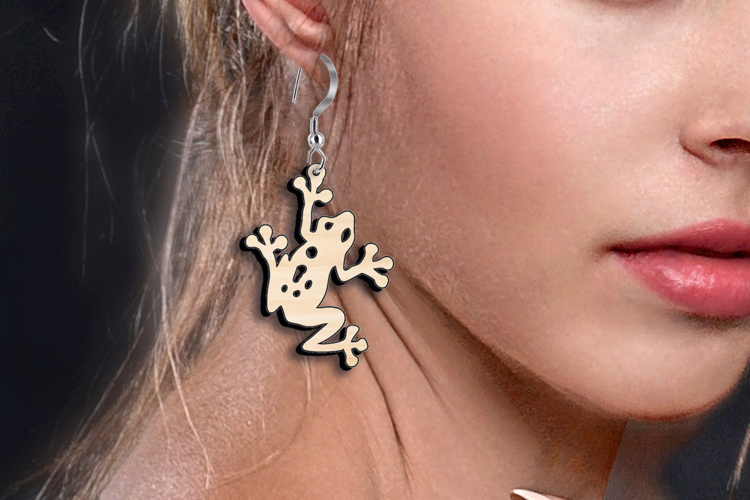 Summer Frog Earrings Set SVG Laser Gift Ocean Beach Nature