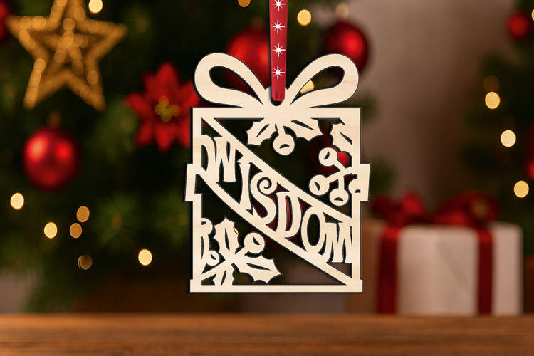 Wisdom SVG Christmas Ornament Gift Laser Luck Decor Holiday