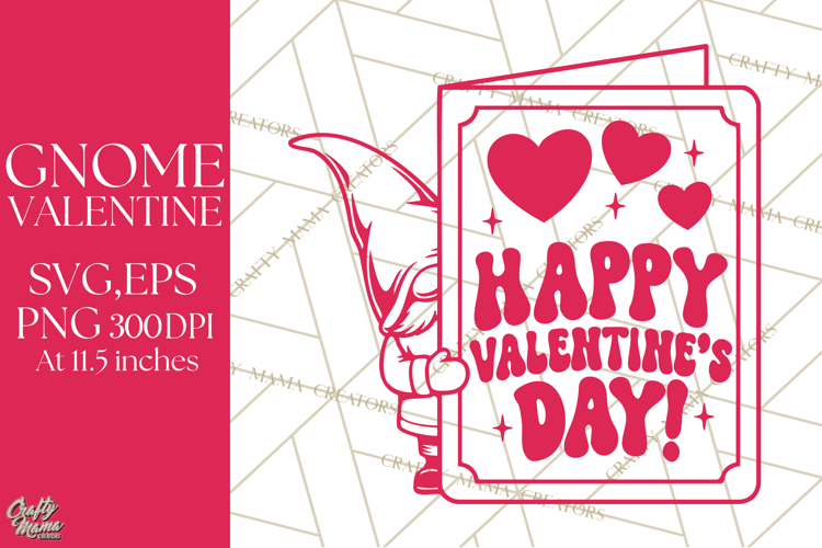 Happy Valentines Day Gnome | Kids Valentine Shirt Design