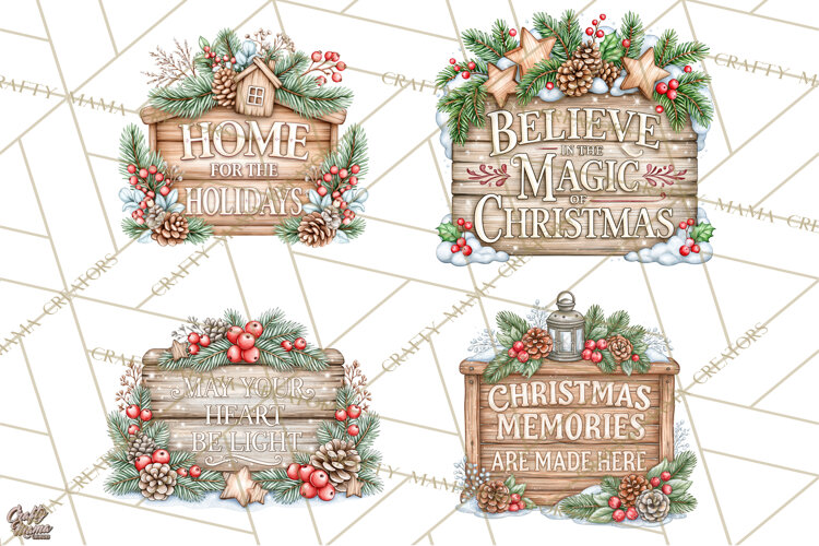 Winter Magic Inspirational Christmas Quote Signs example image 1