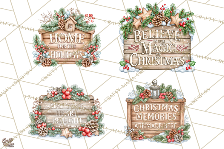 Winter Magic Inspirational Christmas Quote Signs