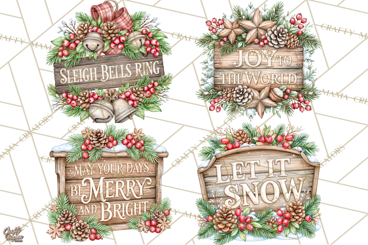 Winter Magic Inspirational Christmas Quote Signs