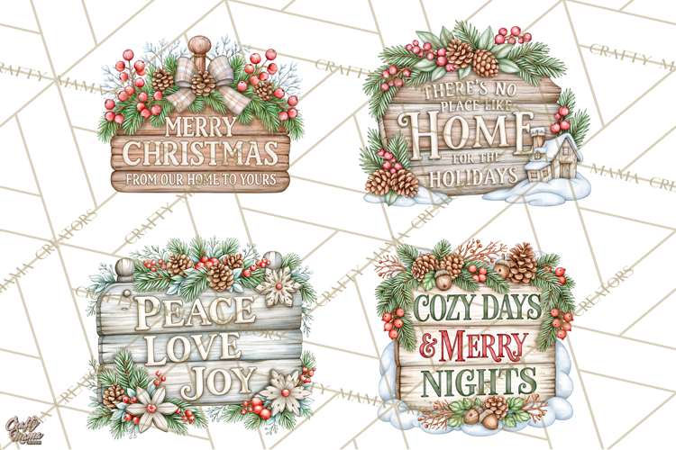 Winter Magic Inspirational Christmas Quote Signs