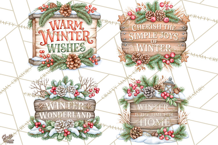 Winter Magic Inspirational Christmas Quote Signs example image 1