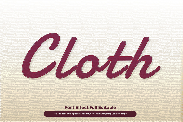 Fabric Tailor Cloth 3D Text Effect for Illustrator