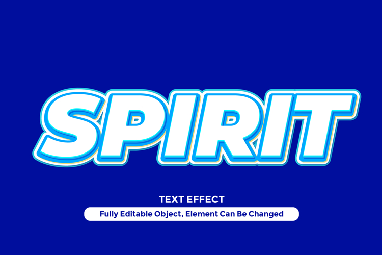 Blue Spirit 3D Text Effect for Illustrator