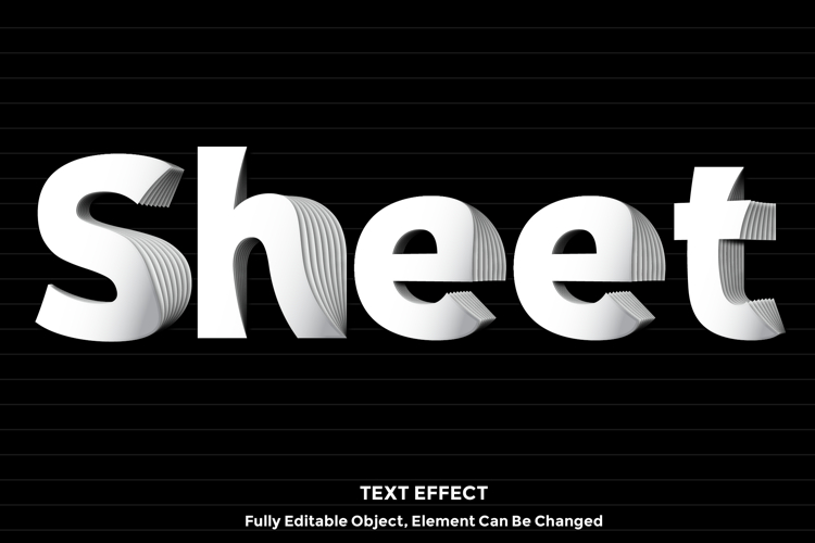 Sheet 3D Text Effect for Illustrator