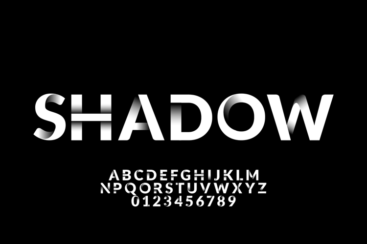 Shadow White Font Style Vector for Illustrator