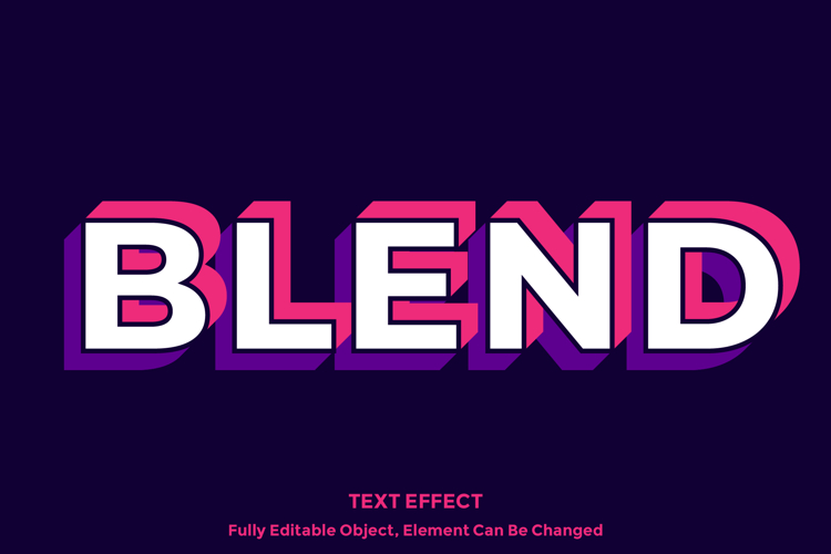 Colorful Blend 3D Text Effect for Illustrator