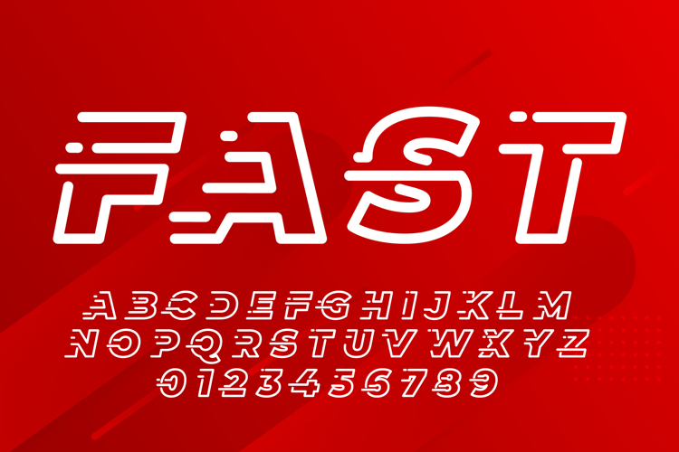Line Fast Modern Font Style Vector for Illustrator