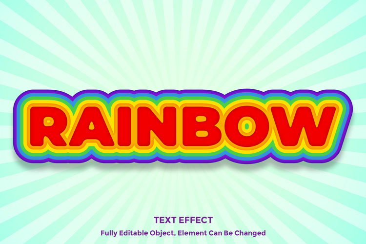Colorful Rainbow 3D Text Effect for Illustrator
