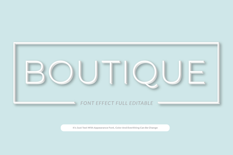 Minimalist Clean 3D Text Effect Vector for Illustrator