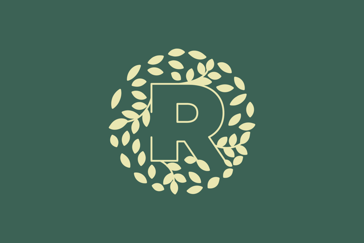 Letter R Nature Leaf Modern Logo Design
