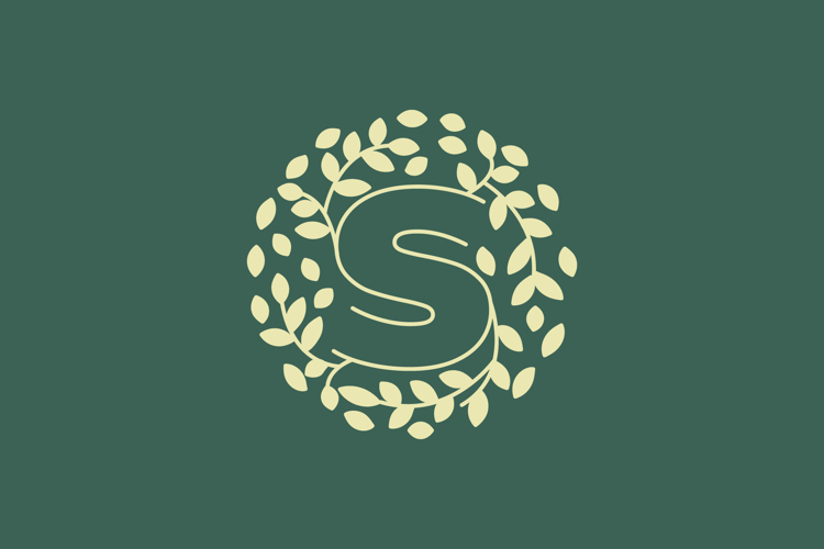 Letter S Leaves Modern Logo Design
