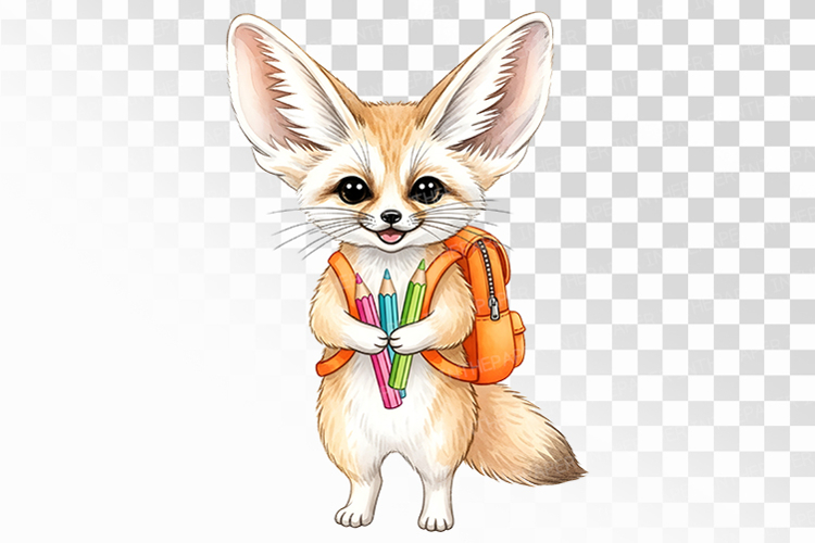 Cute Watercolor Fox Clipart