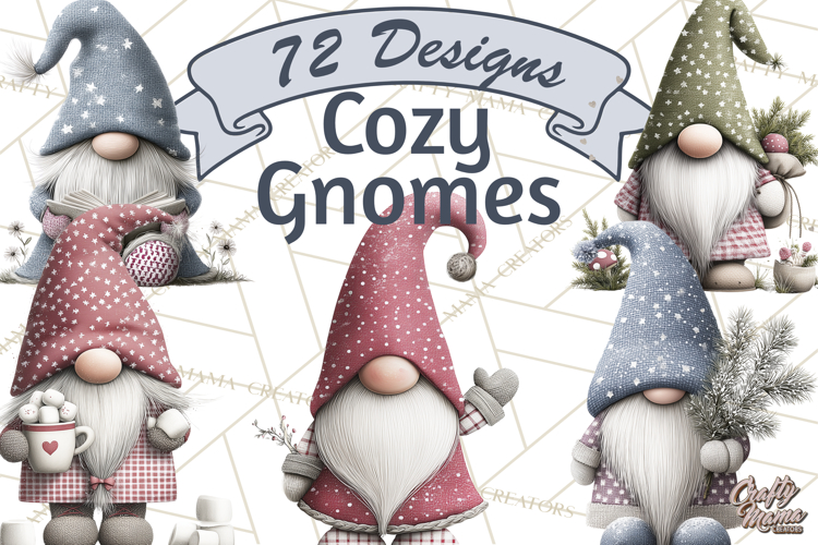 Vibrant Winter Gnome Clipart Watercolor Christmas Gnomes PNG