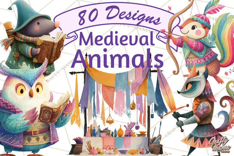 Medieval Animal Knights Heraldic Woodland Creatures Fantasy