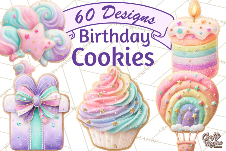Birthday Cookies PNG, Birthday Cookie Clipart, Cute Sugar