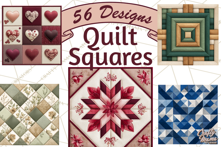 Quilt Squares Clipart PNG Rustic Patchwork