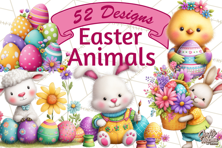 Easter Animals Clipart PNG, Cute Easter Animal Clip Art