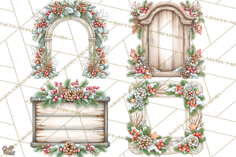 Winter Magic Rustic Christmas Frames and Signs