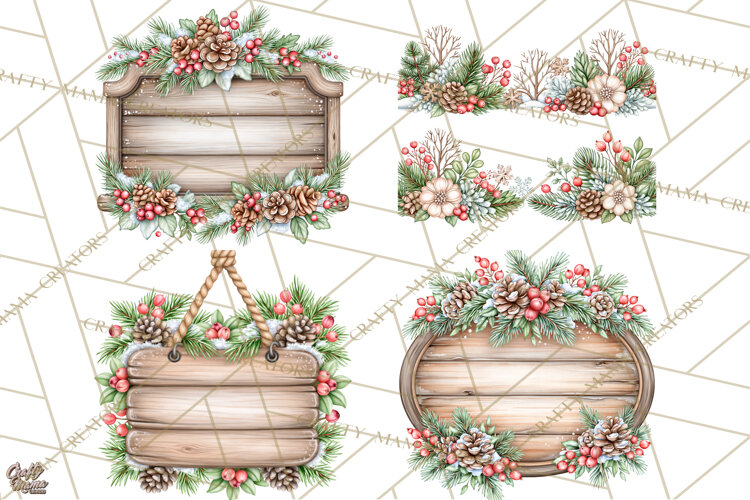 Winter Magic Rustic Christmas Frames and Signs example image 1