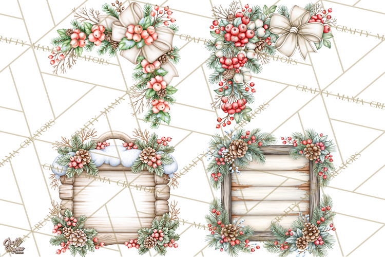 Winter Magic Rustic Christmas Frames and Signs