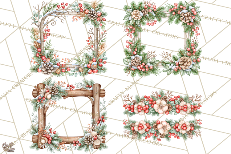 Winter Magic Rustic Christmas Frames and Signs
