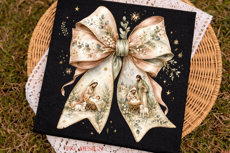 Nativity Bow Christmas PNG,Holy Family Christmas Sublimation