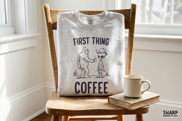 First Thing Coffee Coffee PNG, Bear PNG, Western PNG With