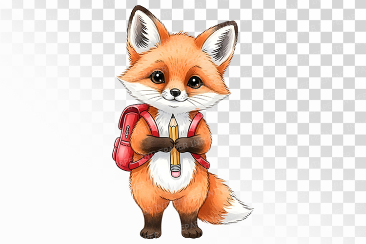 Cute Watercolor Fox Clipart Image 2
