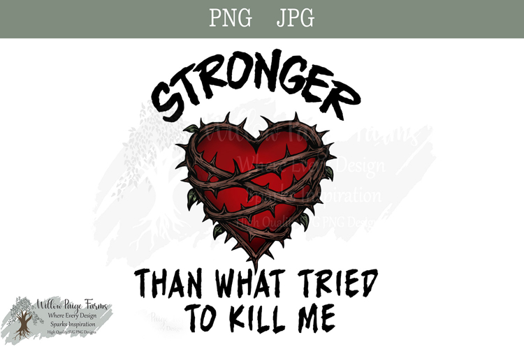 Gothic Heart Thorns PNG | Empowerment Quote | Stronger Than