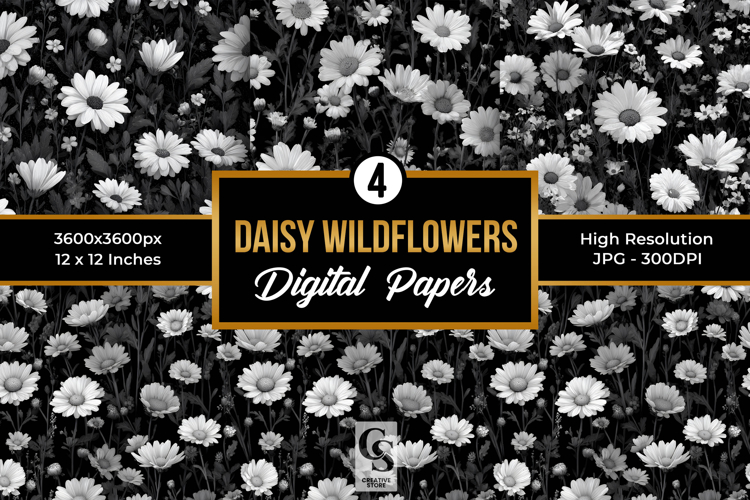Daisy Black And White Clipart Image 7