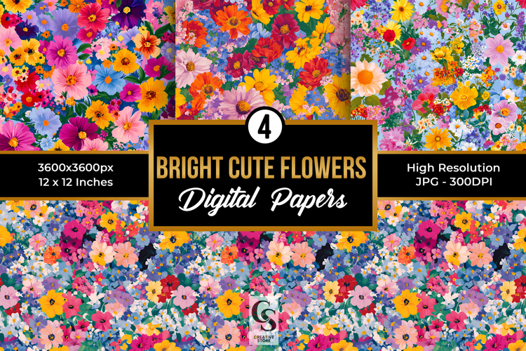Bright Cute Floral Garden Seamless Pattern
