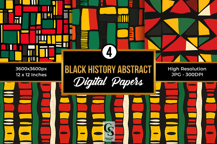 Abstract Juneteenth Black History Patterns