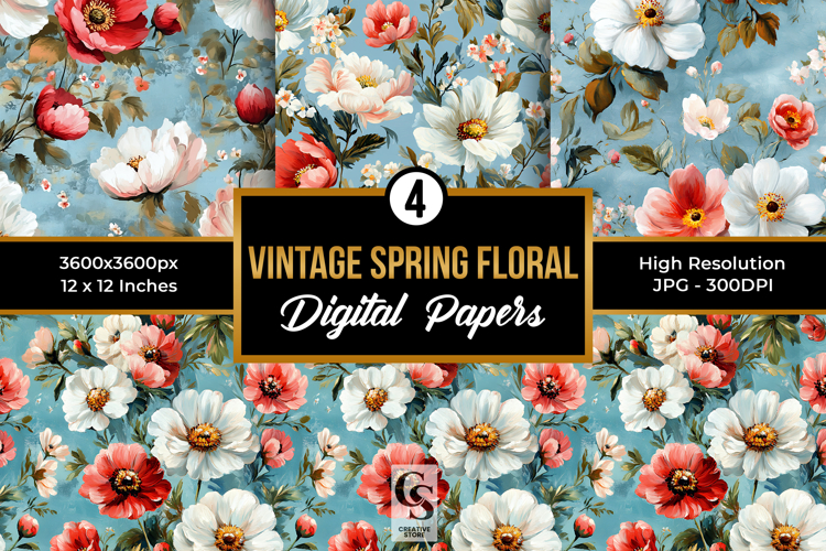 Vintage Spring Cottagecore Flowers Patterns