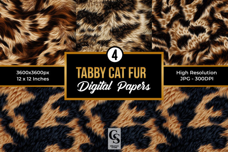 Tabby Cat Fur Texture Seamless Pattern