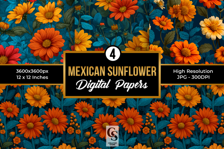 Sunflower Seamless Pattern Image 7